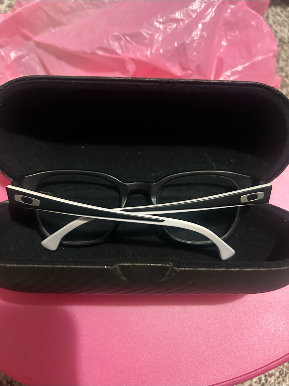 Authentic Oakley Cloverleaf Satin Black White Eyeglasses Frames-Unisex